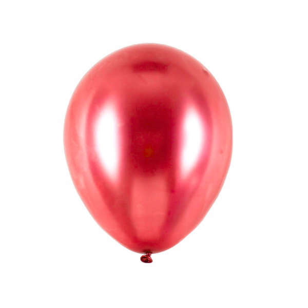 Helium 12 Inch Chrome Balloons (Red)