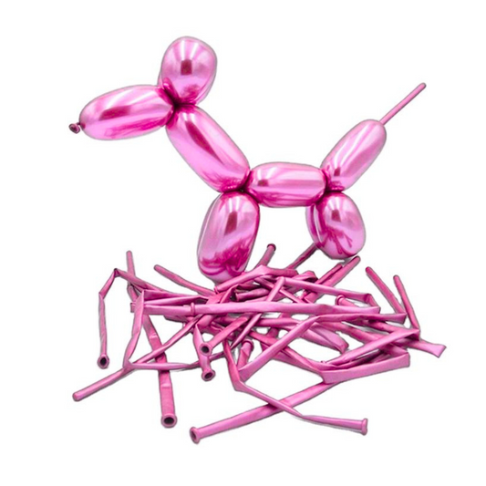 Chrome Long 260 Balloons (Light Purple / Pink)