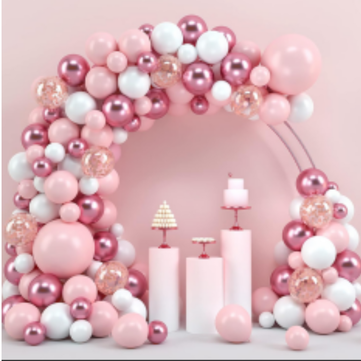 Pink Balloon Arch Kit Decorations (Non-Inflated & Only Balloons)