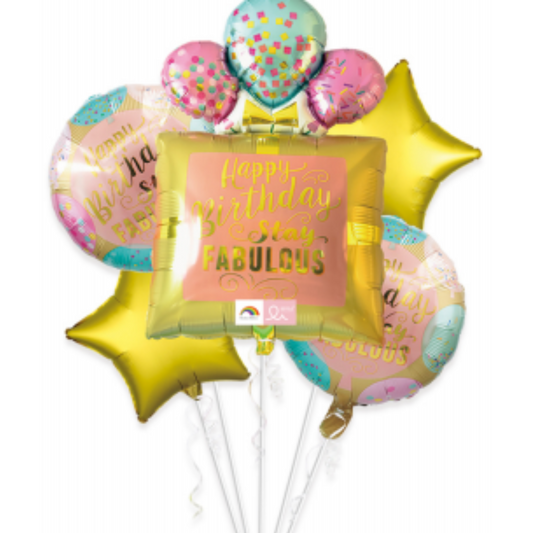 Stay Fabulous Happy Birthday Foil Balloons Set