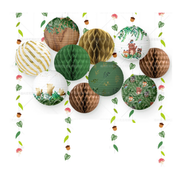 Jungle Theme Paper Lanterns Decorations Set