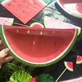 Load image into Gallery viewer, Watermelon Shaped Paper Plates Set
