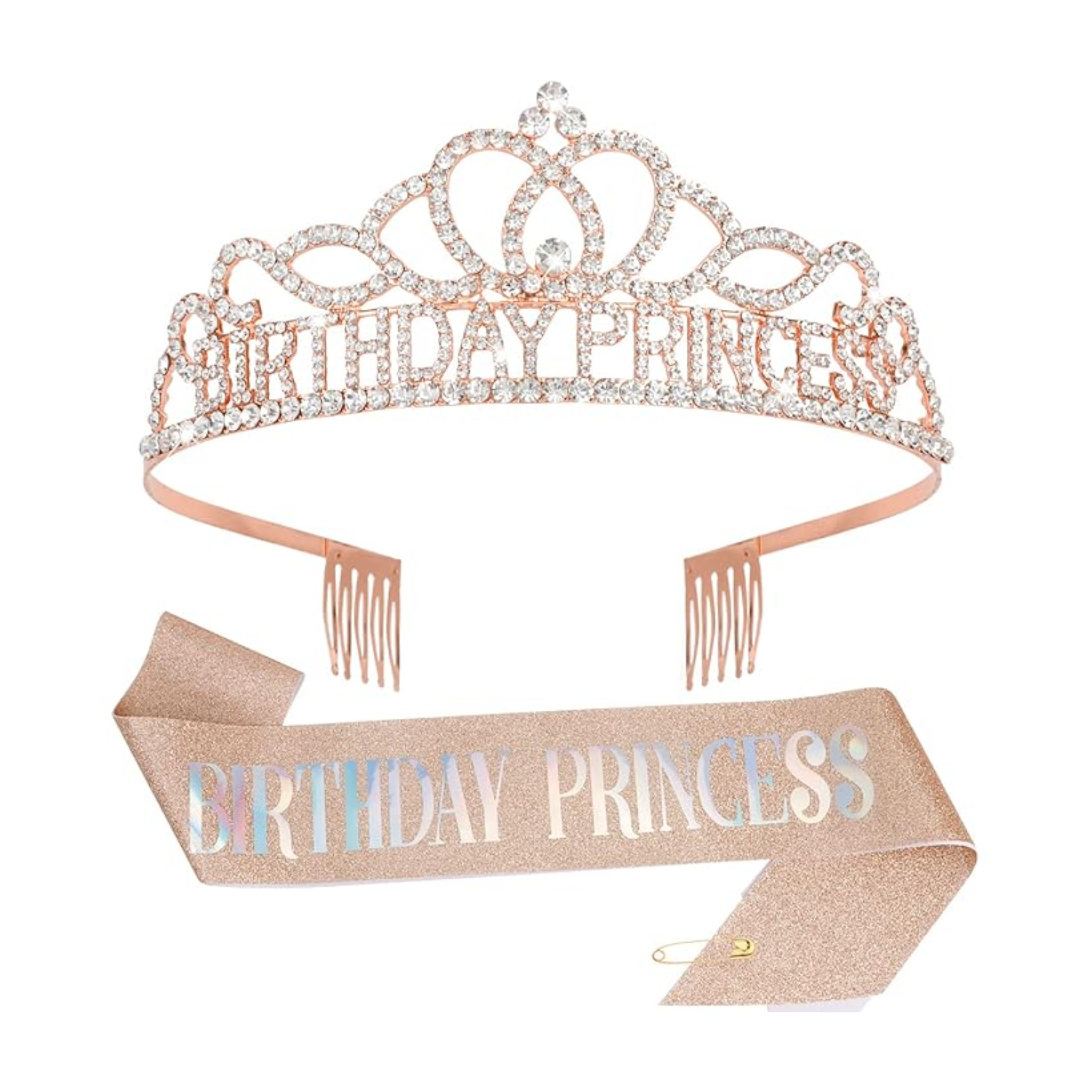 Birthday Princess Crown & Birthday Sash Set