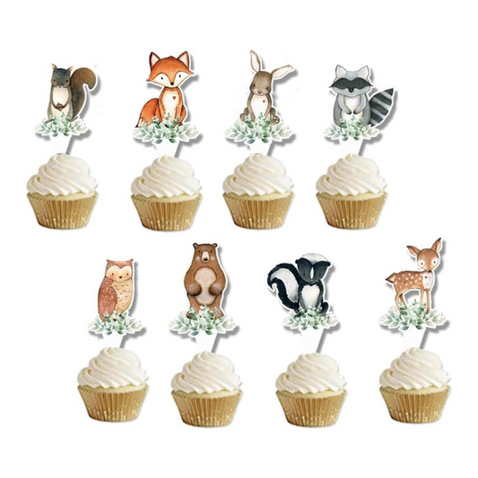 Woodland Theme Cupcake Toppers Set