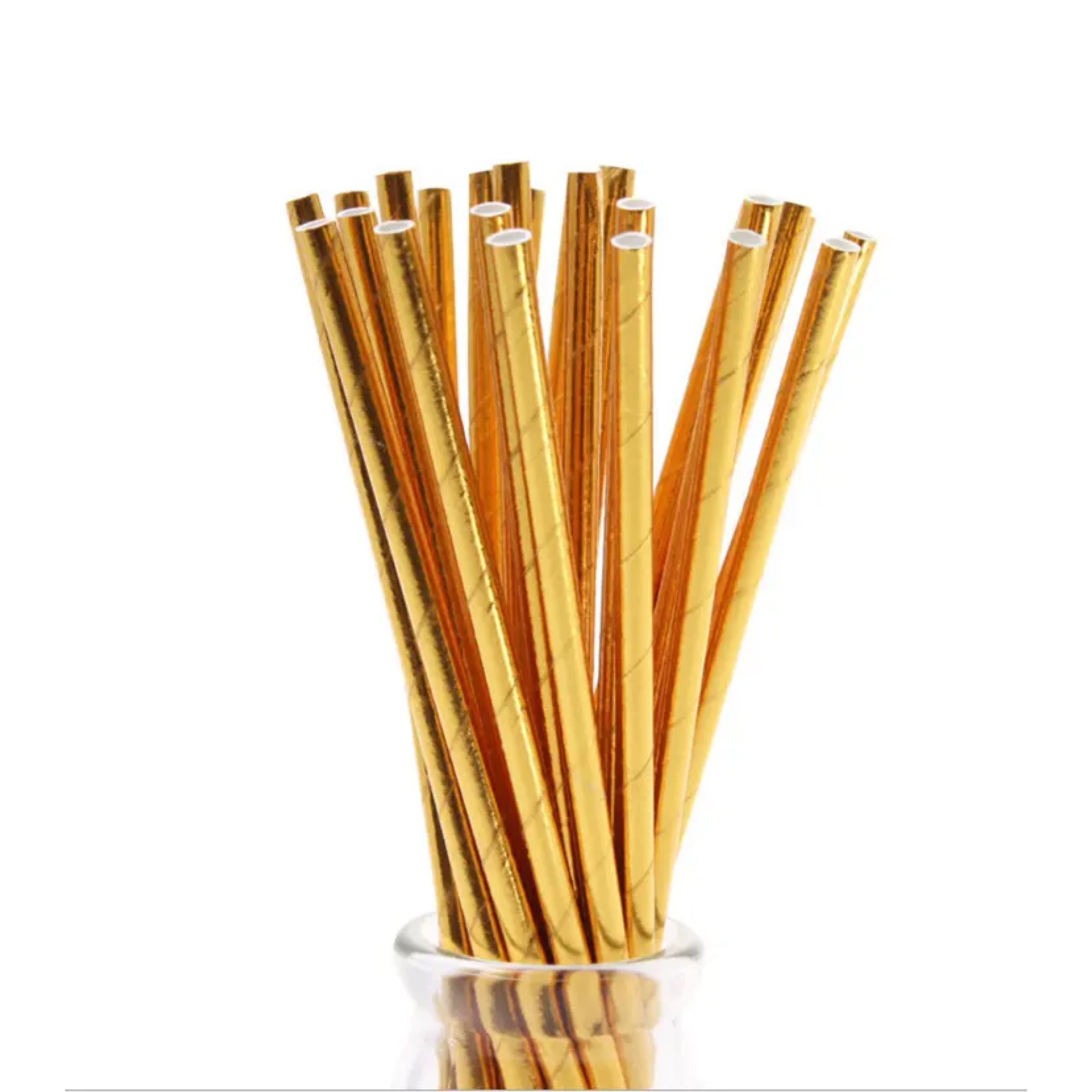 Glittering Gold Paper Straws Set – Ribbontique