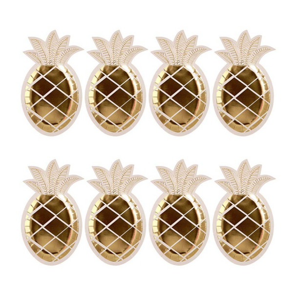 Pineapple-Shaped Paper Plates Set