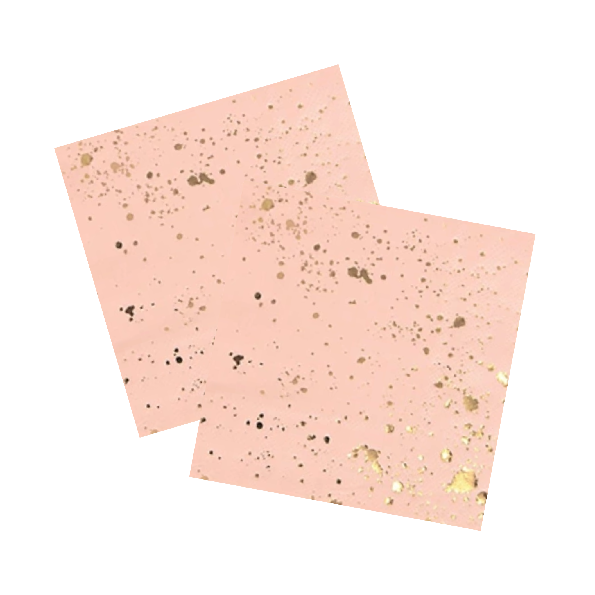 Pastel Pink Marble & Gold Paper Napkins Set