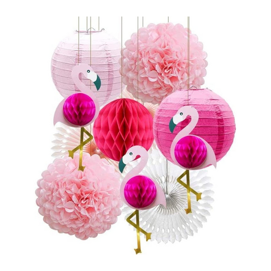 Tropical Flamingo Hanging Decorations Set