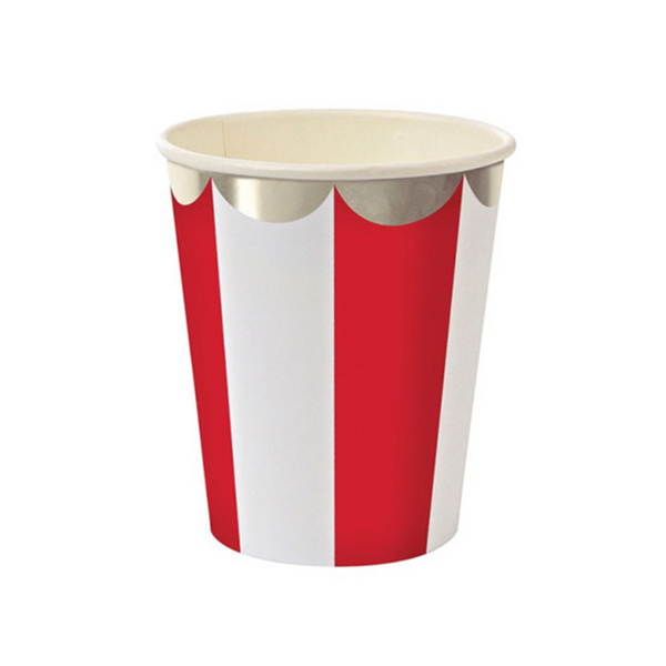 Red Swirl Paper Cups Set