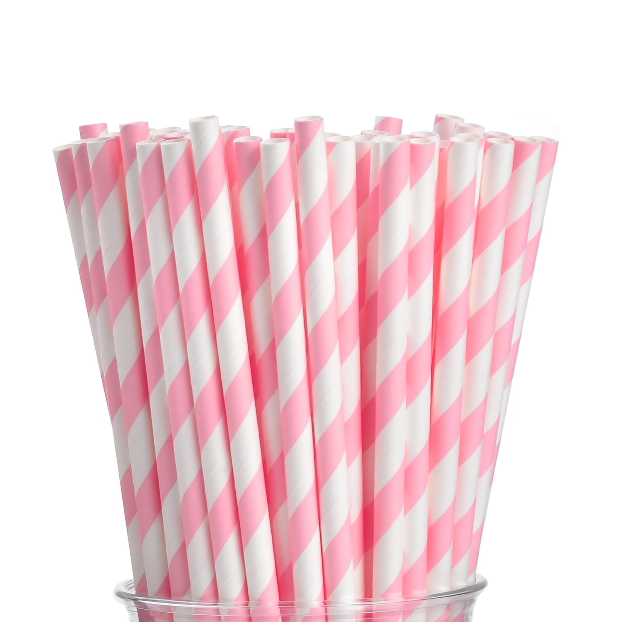 Pink Swirl Paper Straws Set