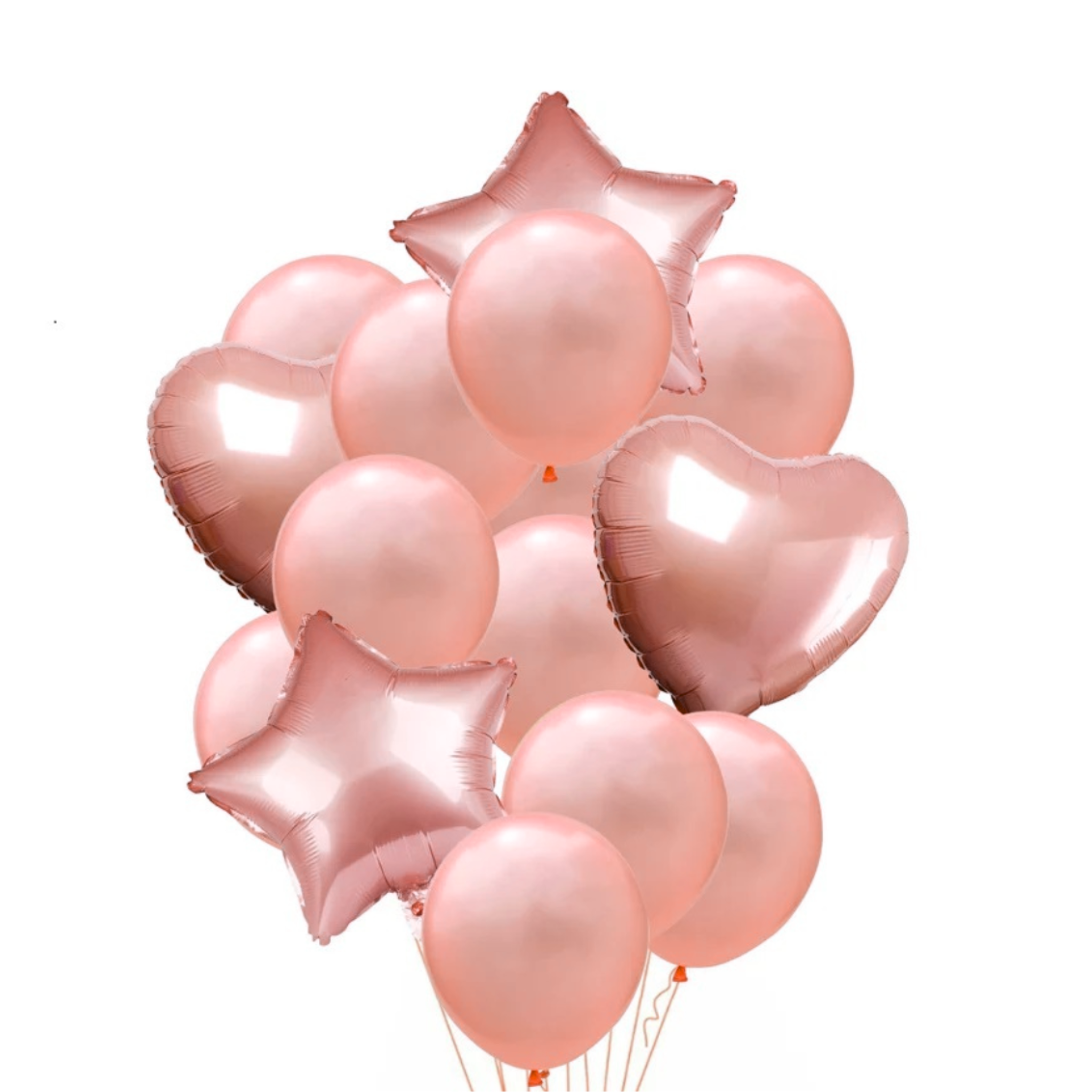 Mixed Rose Gold Birthday Balloons Set