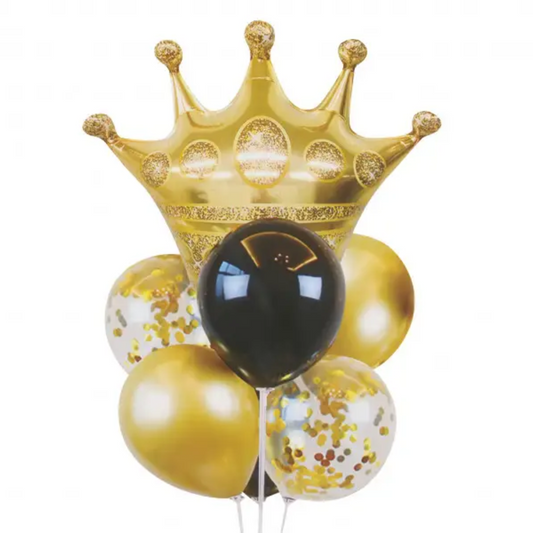 Golden Crown Foil Balloon Party Decorations Set