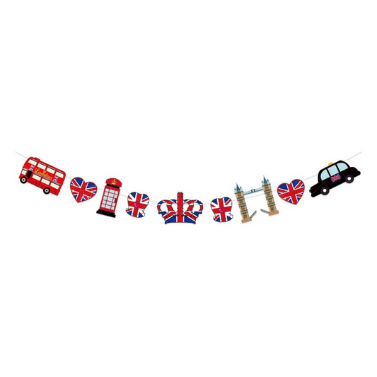 2m British Party Bunting - 9 Flags