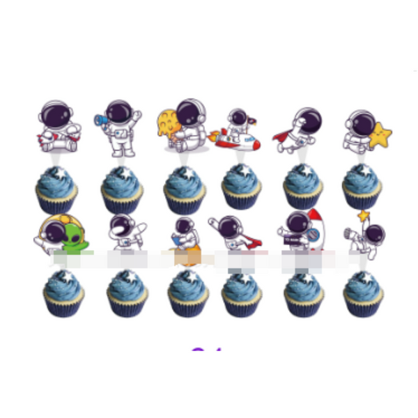 Astronaut Cupcake Toppers Set