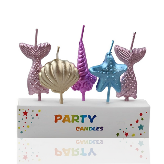 Sparkling Glitter Mermaid Tail Candles Set