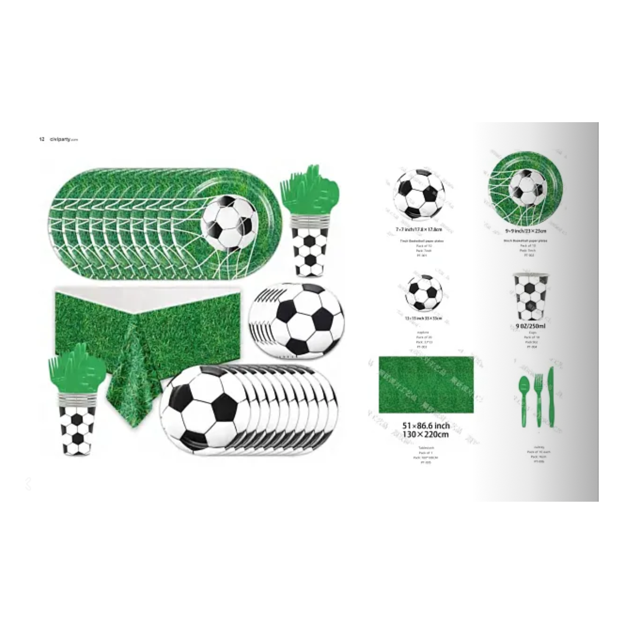 Football Theme Party Decorations Tableware Set