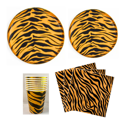 Animal Tiger Theme Party Tableware Sets