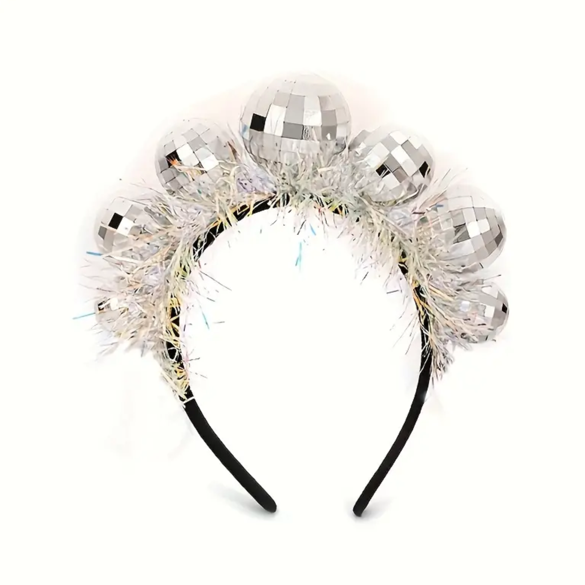 Silver Shiny Glitter Disco Ball Headband