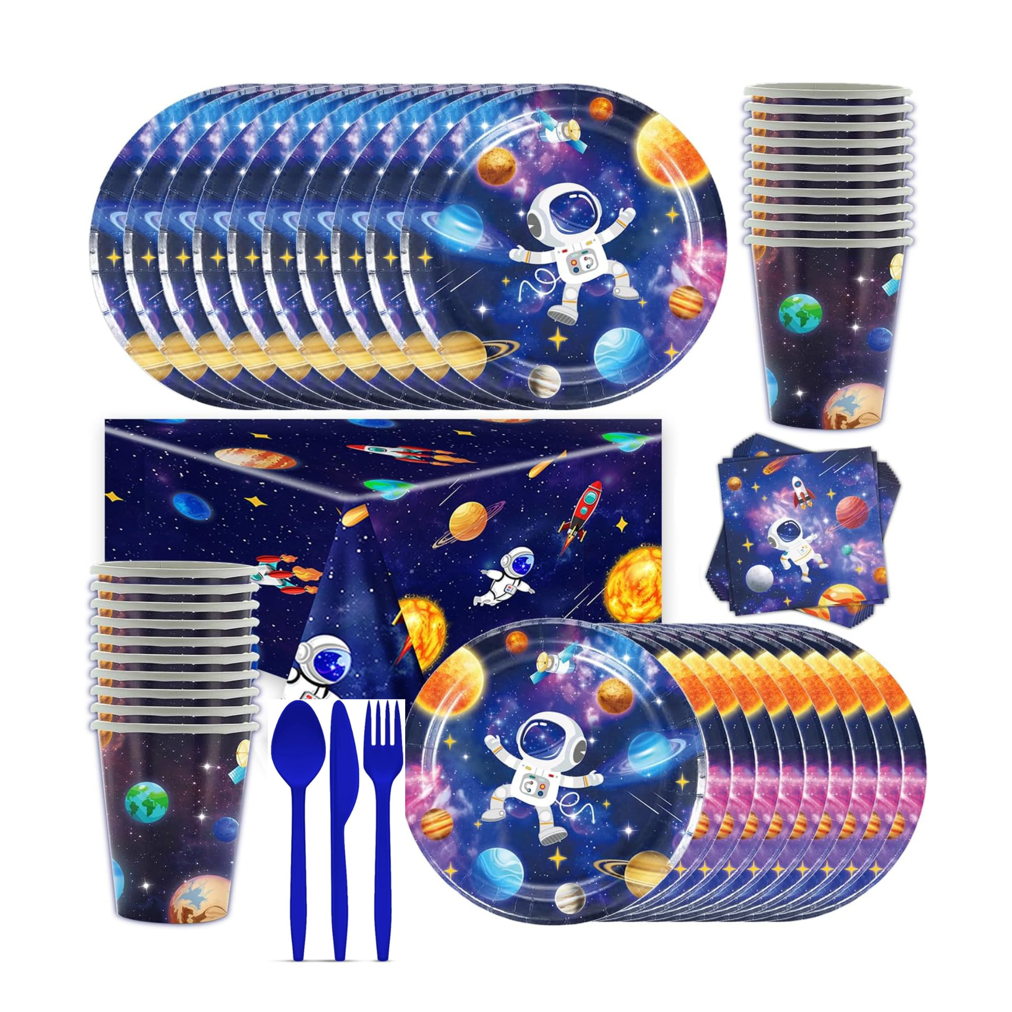 Galaxy Space Theme Party Tableware Set