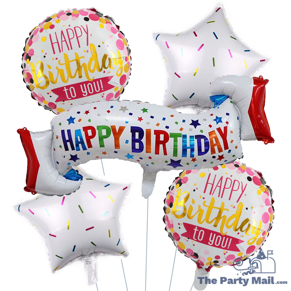 Happy Birthday Foil Balloons Set