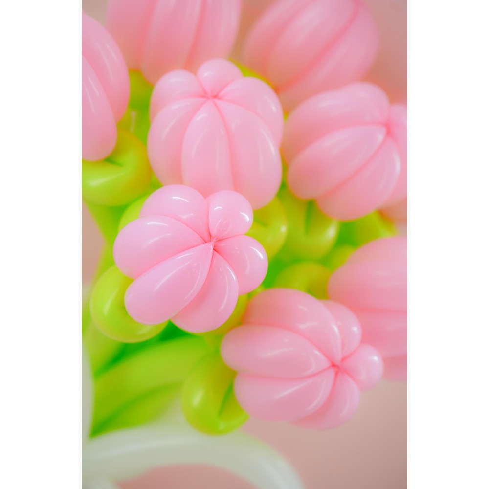 Mother's Day Love you Mom light Pink Green Balloon Flower arrangement