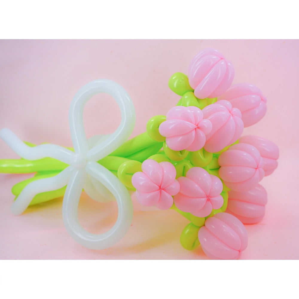 Mother's Day Love you Mom light Pink Green Balloon Flower arrangement