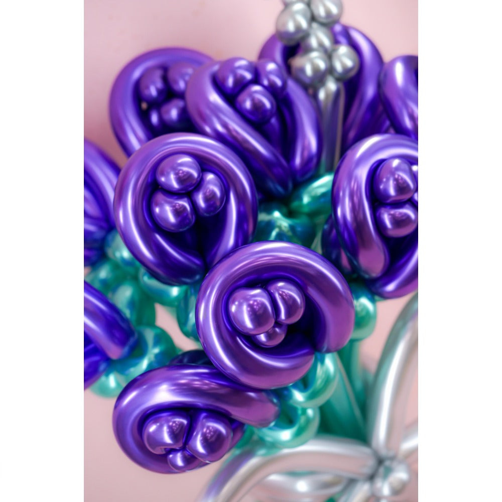 Mother's Day Love you Mom Purple & Green Balloon Flower arrangement