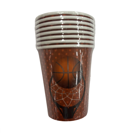 basketball themed cups 8 pcs