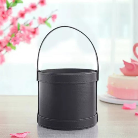 Leather Black Flower-Gift Box 18*16cm