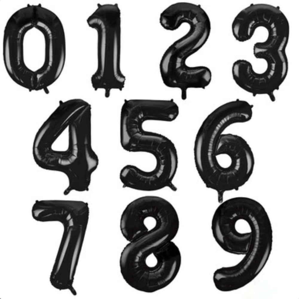 Black Numbers Foil Balloons (40 inch)