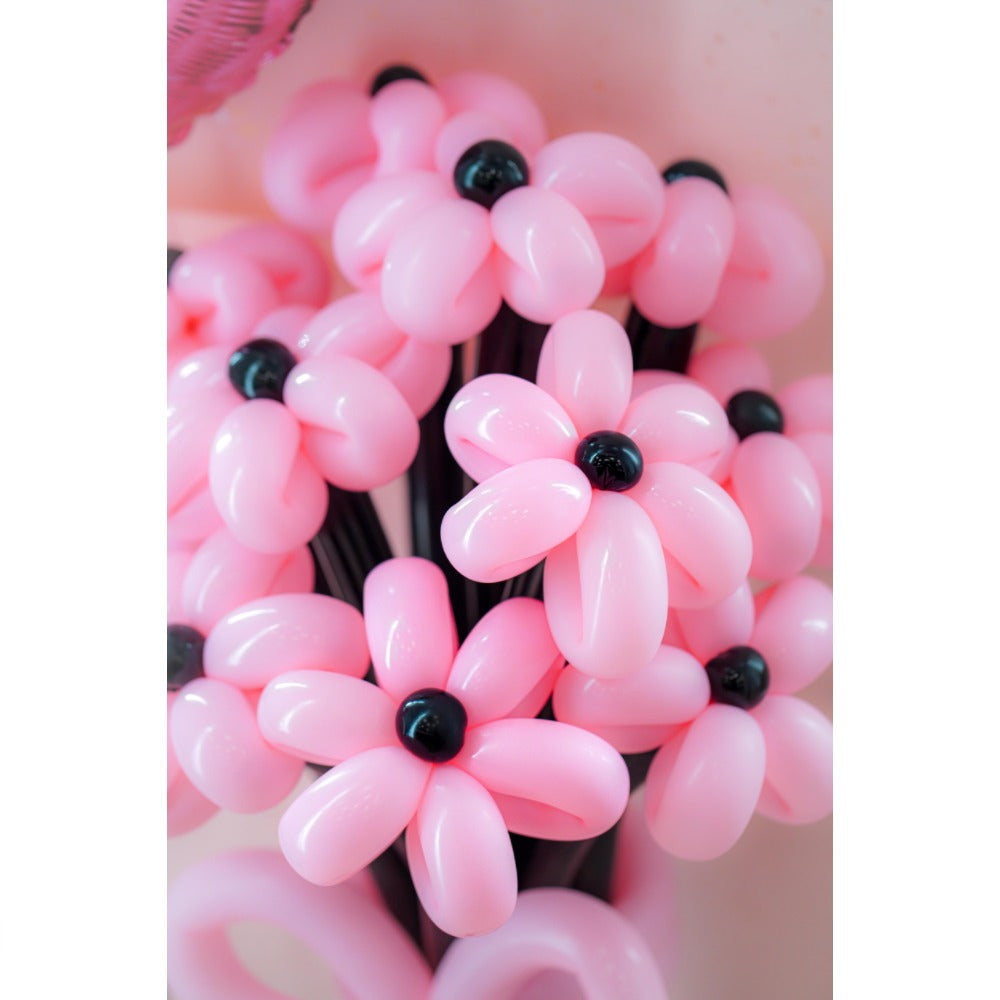 Mother's Day Love you Mom Black and Pink Balloon Flower arrangement