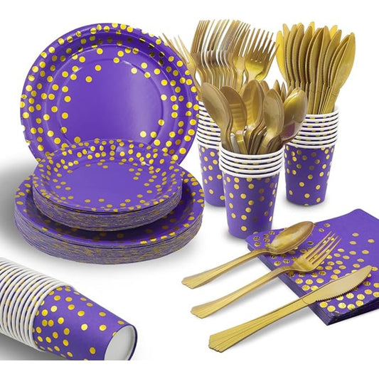 Blue and gold Theme Party Dinnerware Set