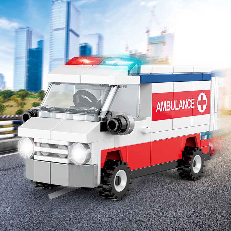 City Pull Back Car Building Block