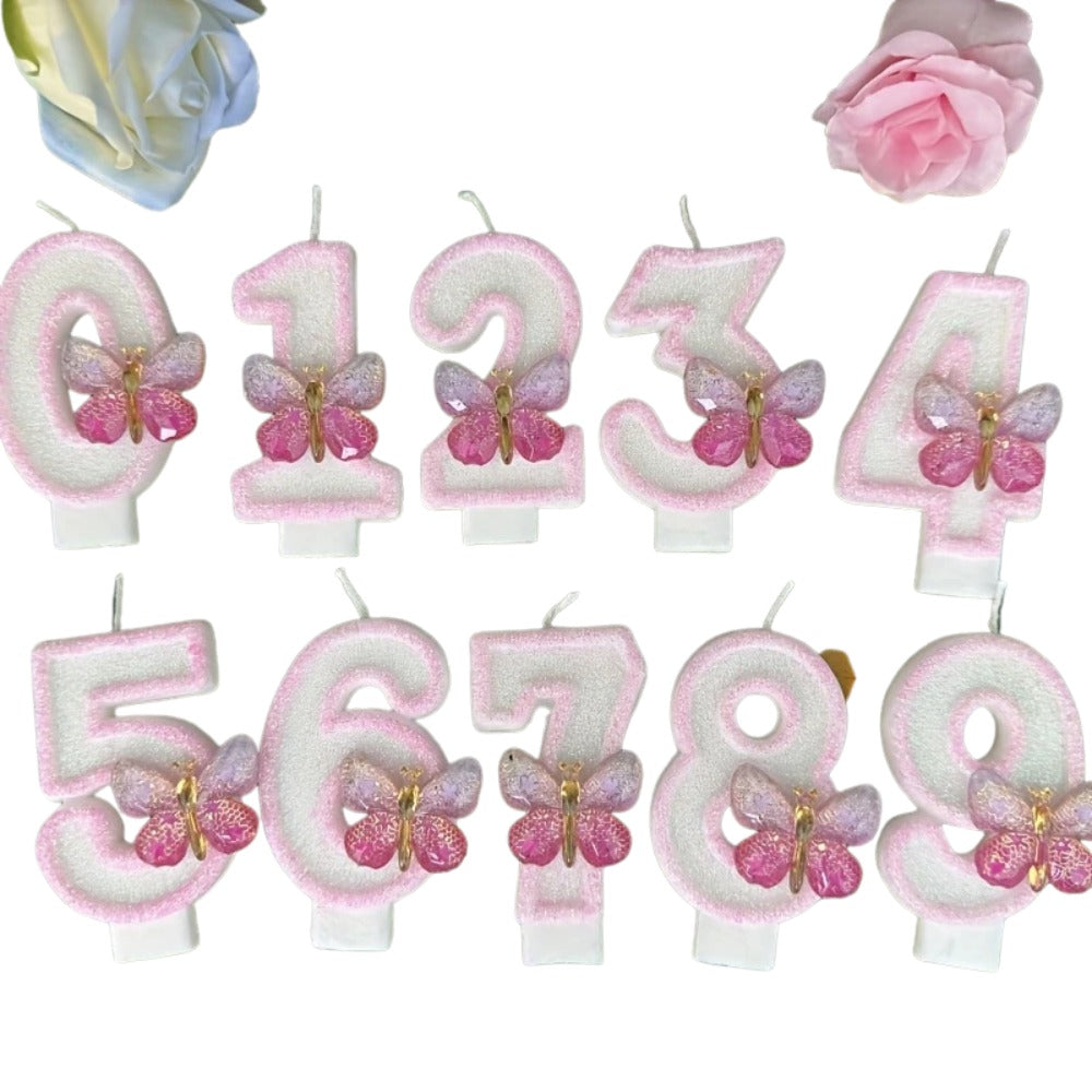 1pc Butterfly Candles 4*7.5cm (Choose from 0-9)