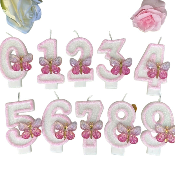 1pc Butterfly Candles 4*7.5cm (Choose from 0-9)