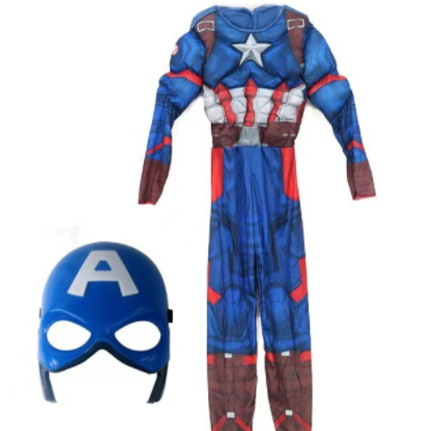 NEW DISNEY STORE Marvel Superhero Captain America costume kids size 9/10 Large e