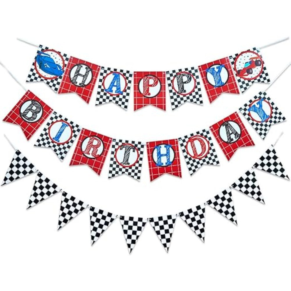 Car Racing Happy Birthday Banner