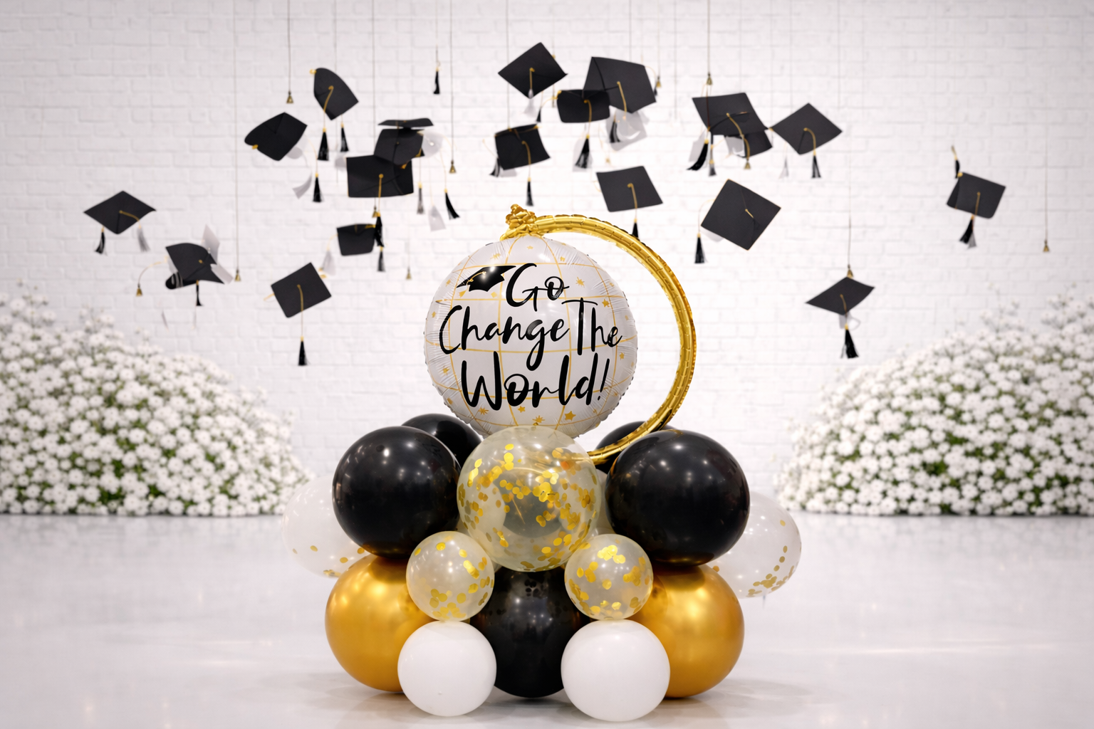 Graduation “Change the World” Balloon Arrangement