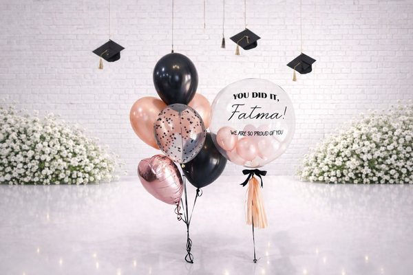 Graduation Balloon Bouquet with Customized Bobo Balloon