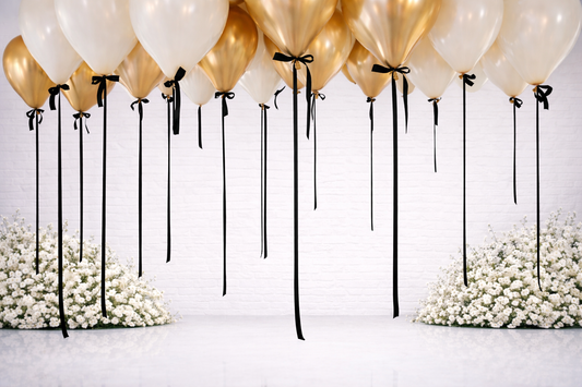 Grad Helium Balloons with black Ribbon - 10 Balloons