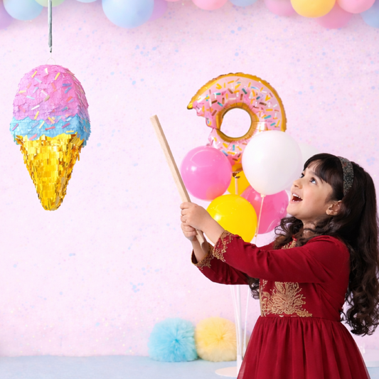 Eid Candy land pinatas with candy and Donuts Balloons Stand