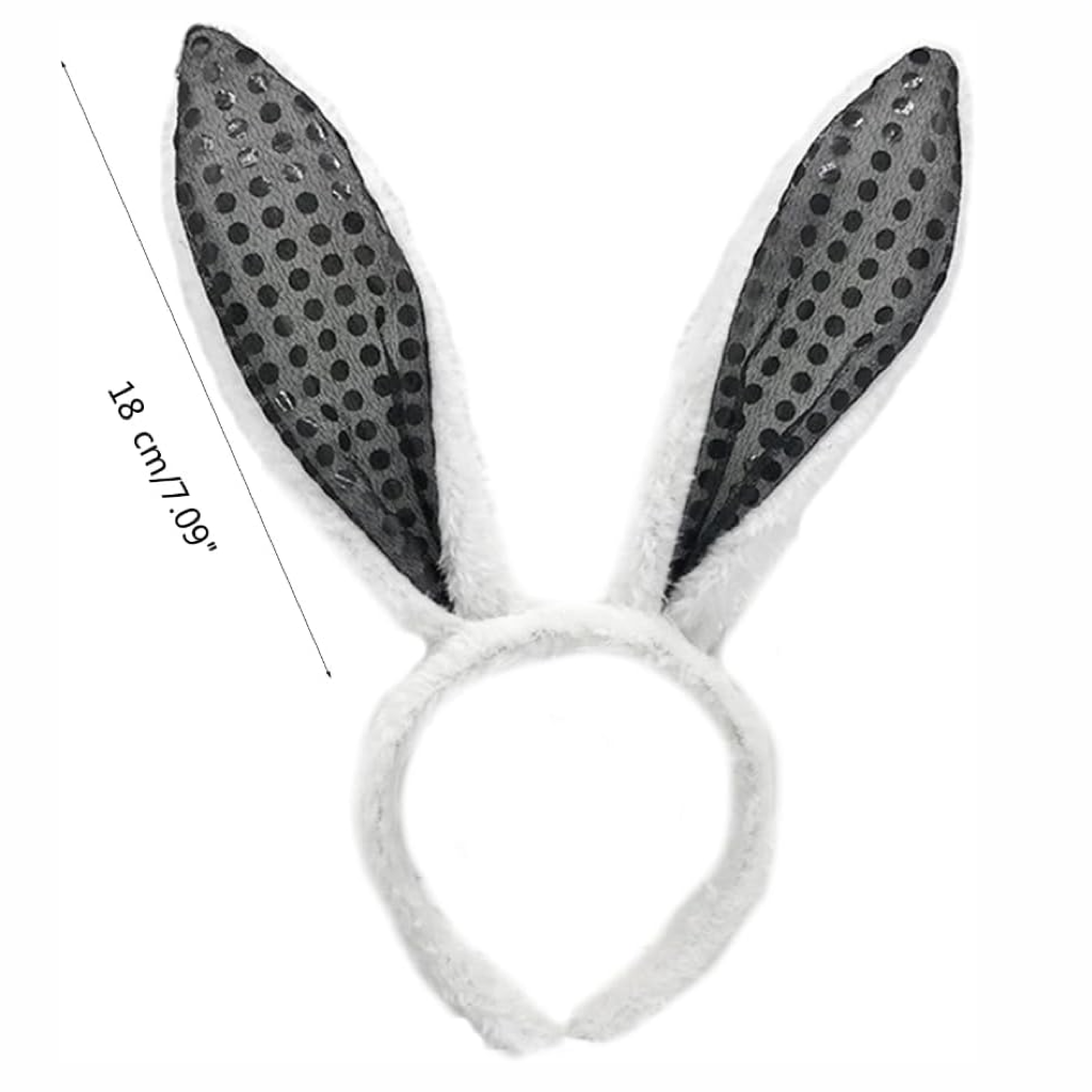 Eastern Bunny Sequin Gray Headband 18*30cm