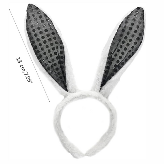 Eastern Bunny Sequin Gray Headband 18*30cm