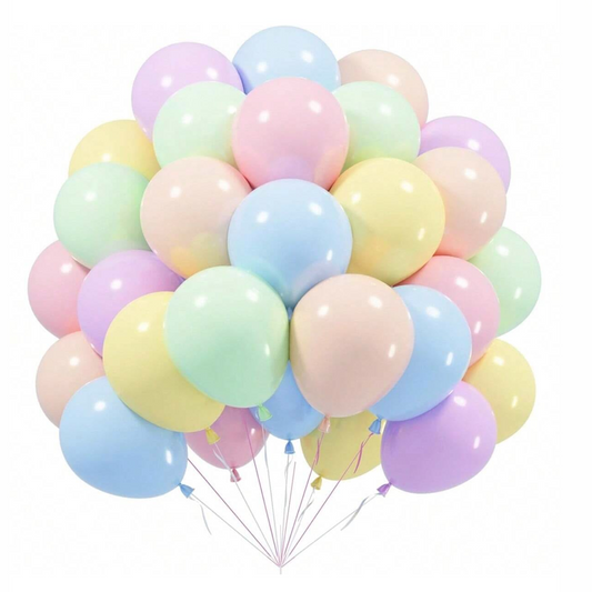 Multi color Macaron Helium balloon Bunch - 10 Balloons