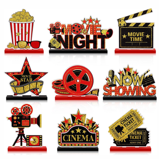 Movie Theme Wooden Table Centerpieces