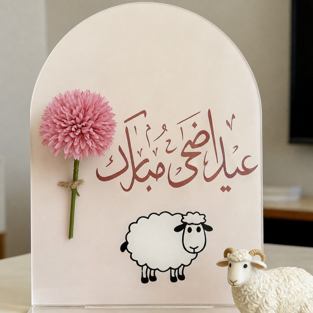 Eid Al Adha Acrylic Decor with Flower