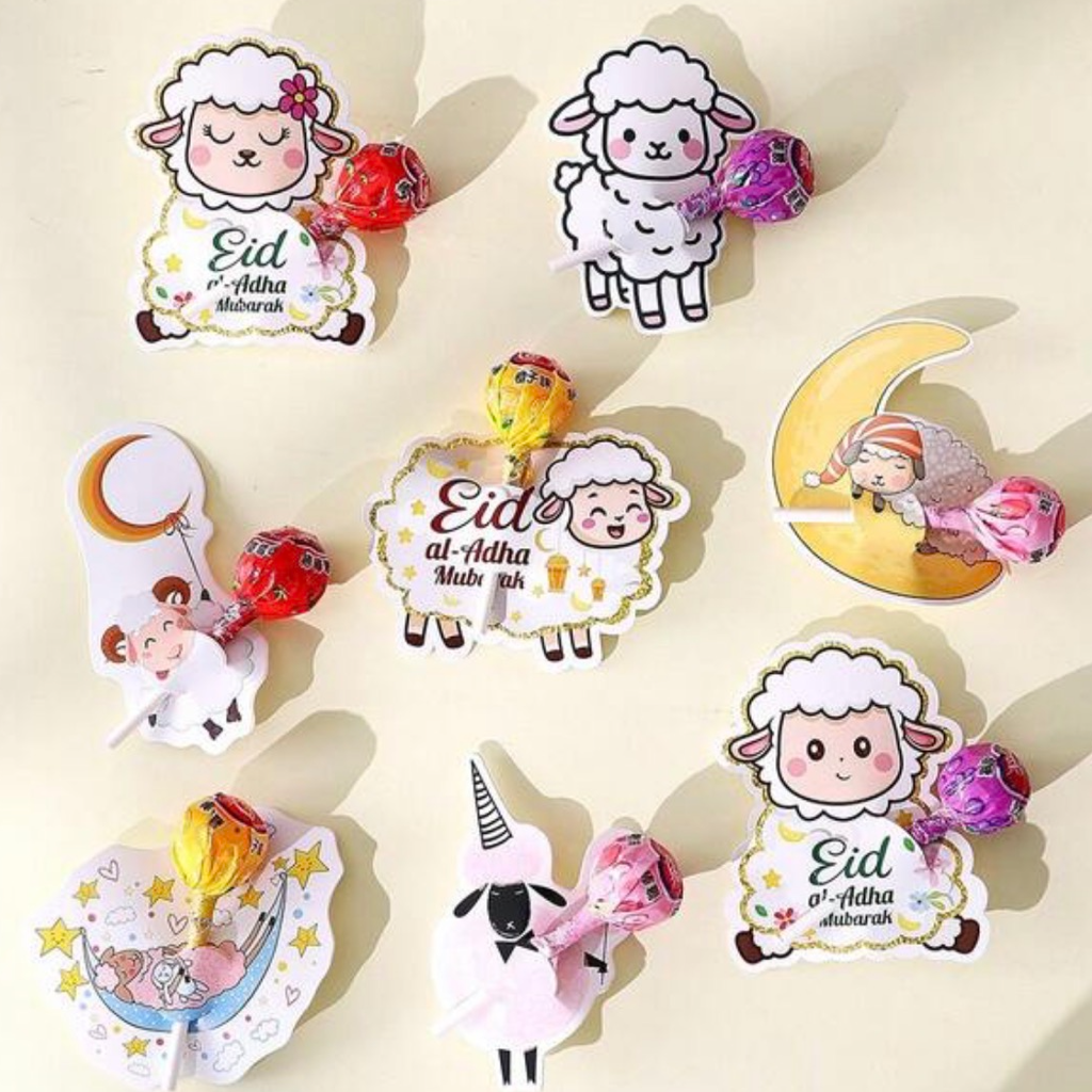 Eid Al Adha Card with Lolipop - 8 Pcs