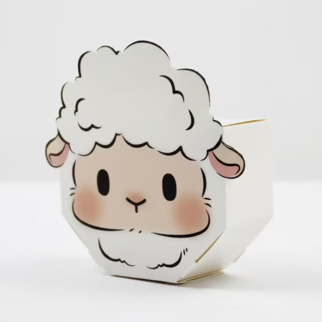 Sheep-Shaped Candy Box with candy - 1 Pc