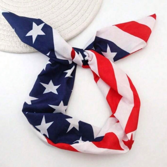 USA long Strap American Flag Headband