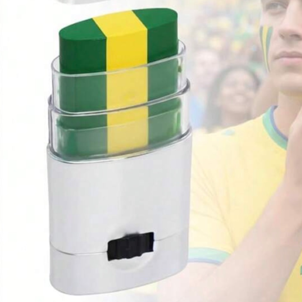 Football 3 Color Oil Face Painting - Brazil
